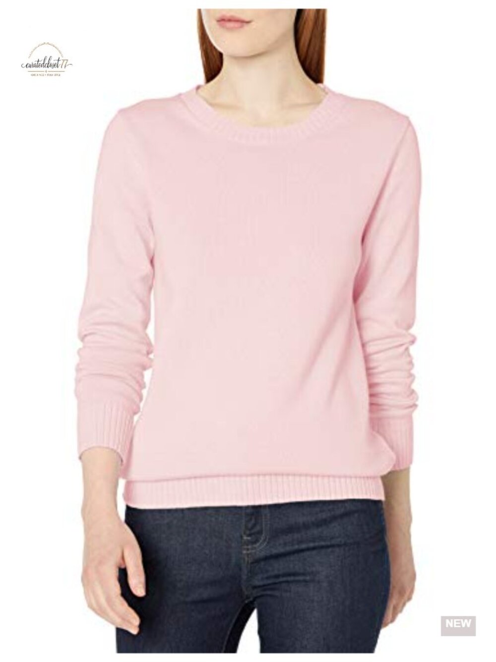 Women's 100% Cotton Crewneck Pullover Sweater Lightweight Long Sleeve